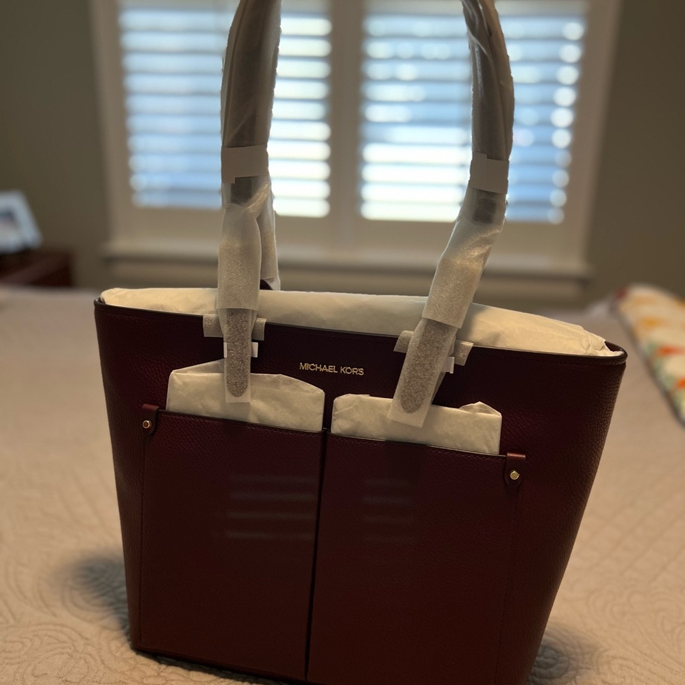 Michael Kors Burgundy Tote Bag